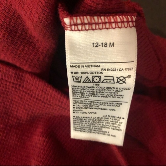 Red Long Sleeve Old Navy Dress Size 12-18 Months - Picture 4 of 5